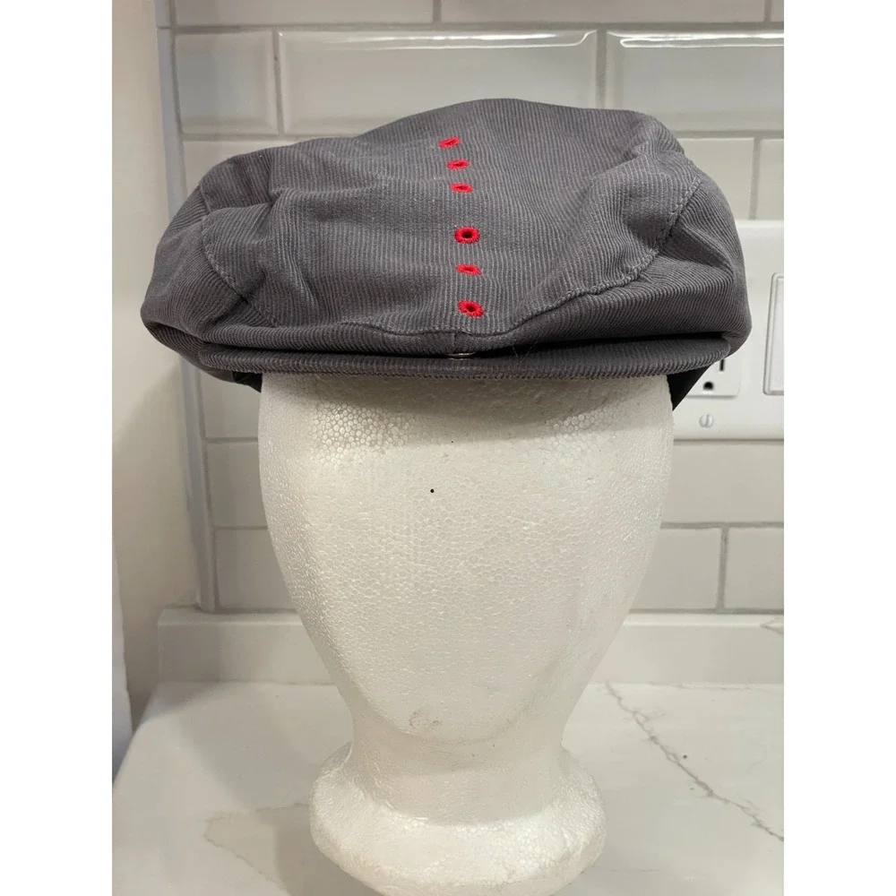 Vintage Y2K Volcom Gals Flat Cap Hat Women One Size Gray Corduroy Newsboy New